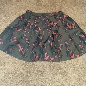 Olive green and hot pink pattern skirt